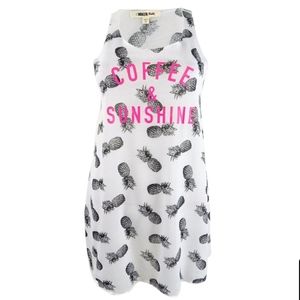 Miken Pineapple-Print Dress Swim Cover-Up XS NWT